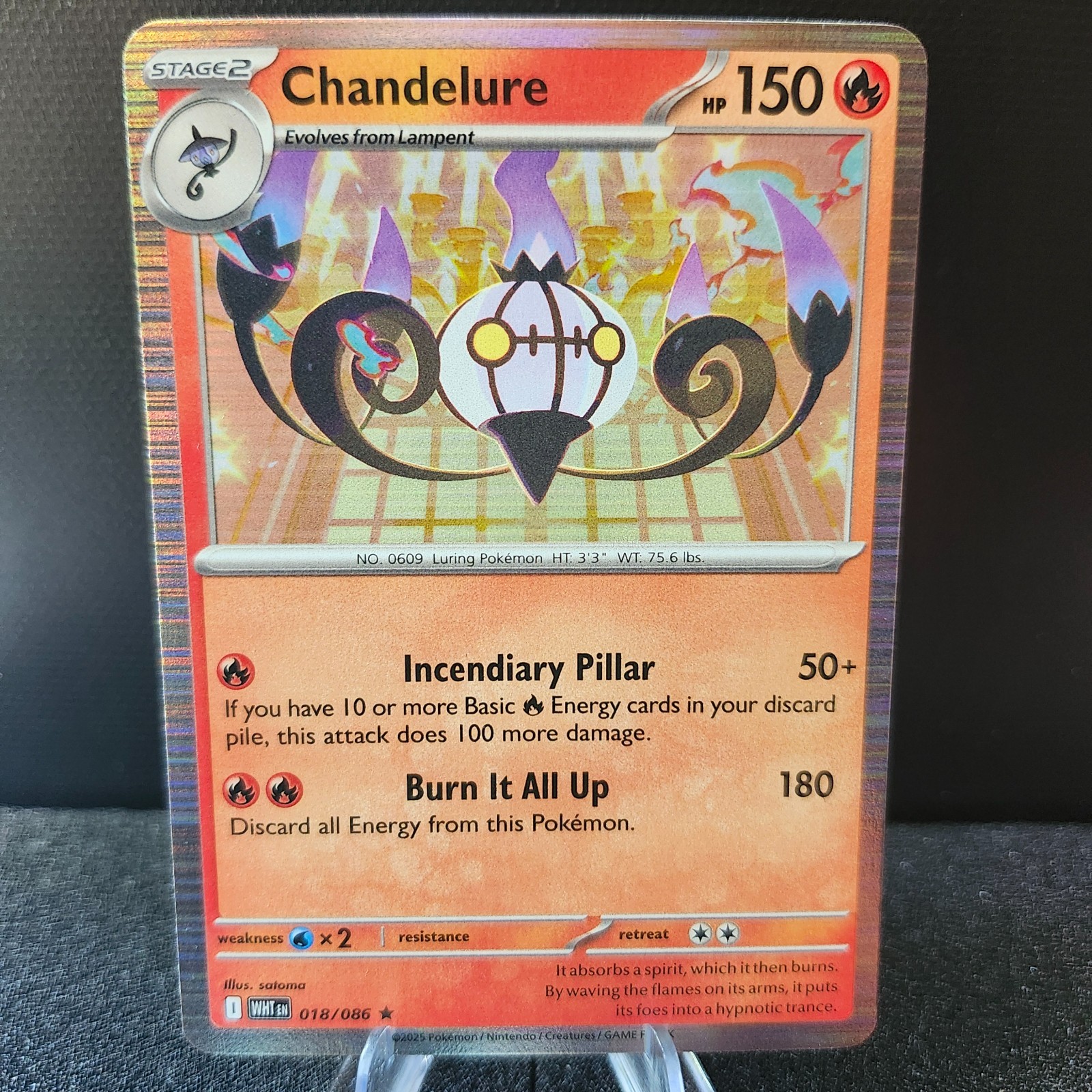 Chandelure 018/086 Rare Holo White Flare Pokemon NM
