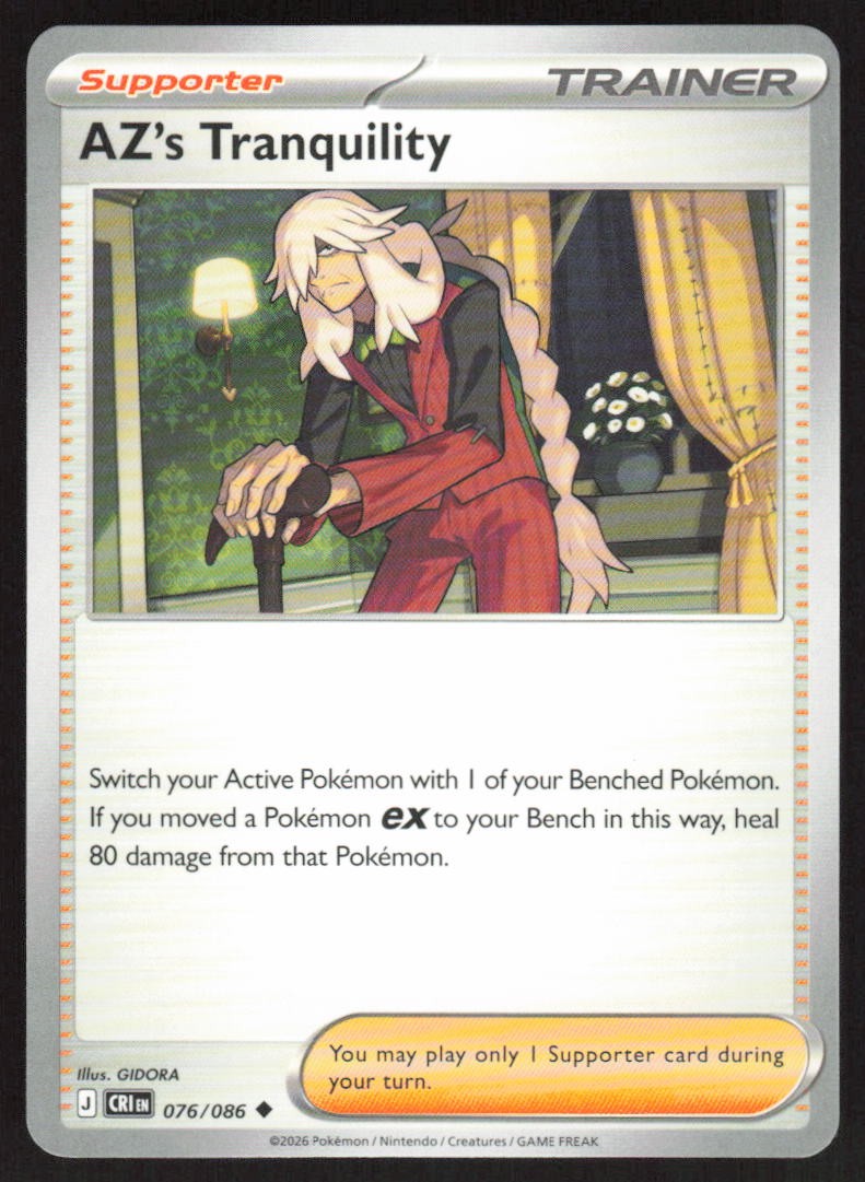 Pokemon AZ’s Tranquility Uncommon 076/086 Chaos Rising NM