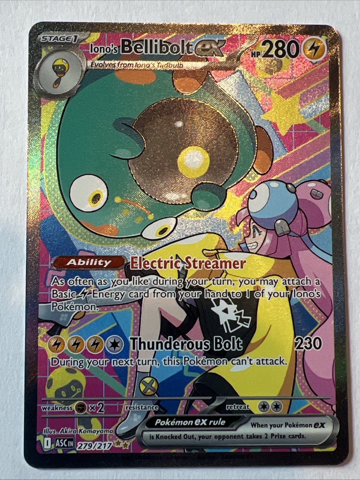 Lonos Bellibolt ex 279/217 Pokemon Ascended Heroes Special Illustration Rare!!!