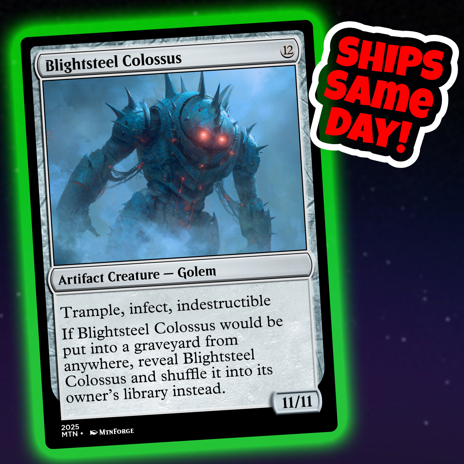 Blightsteel Colossus – Custom Art Magic: The Gathering Playtest Card