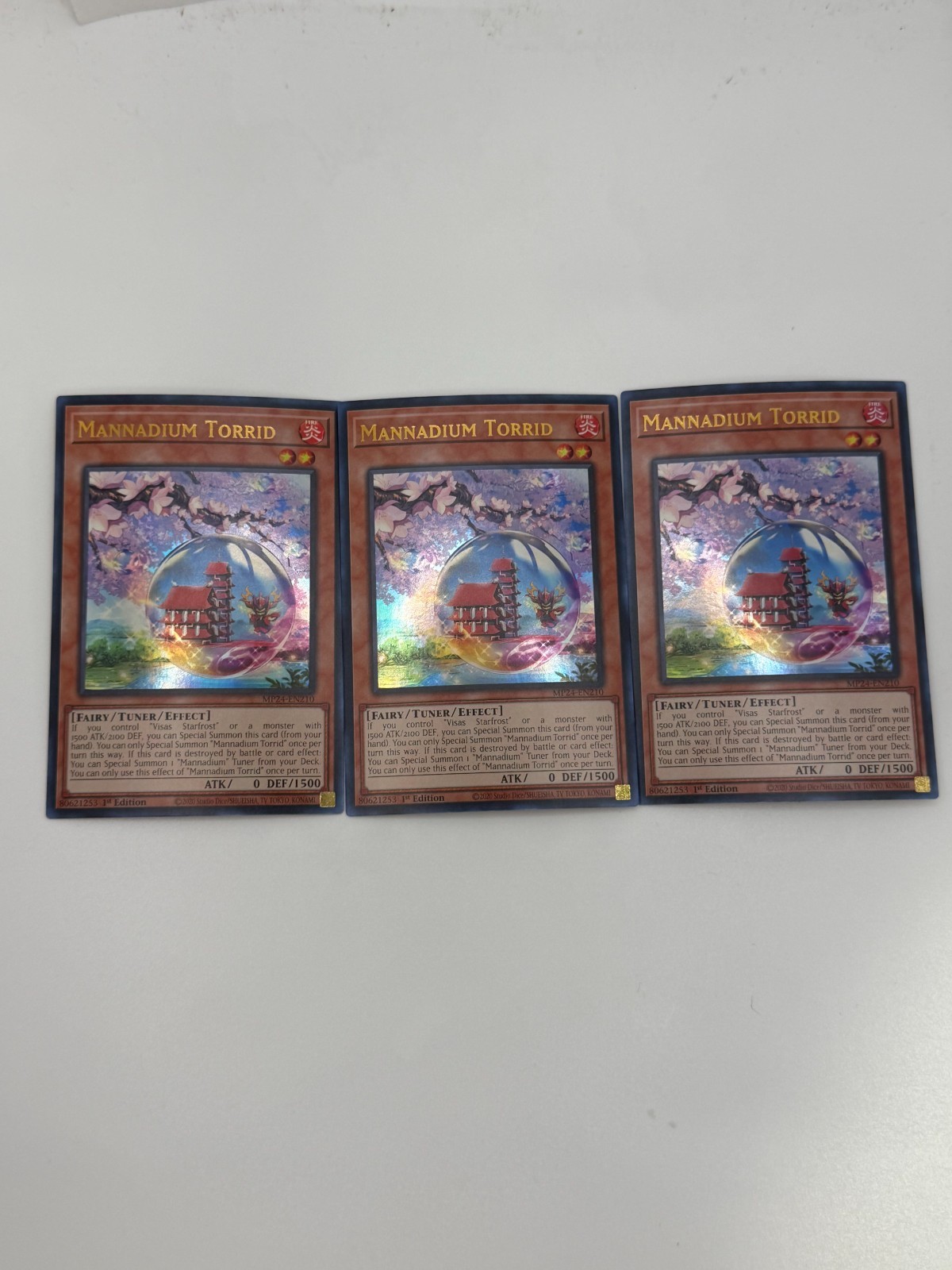 YUGIOH: 3x Mannadium Torrid Ultra Rare NM MP24-EN210