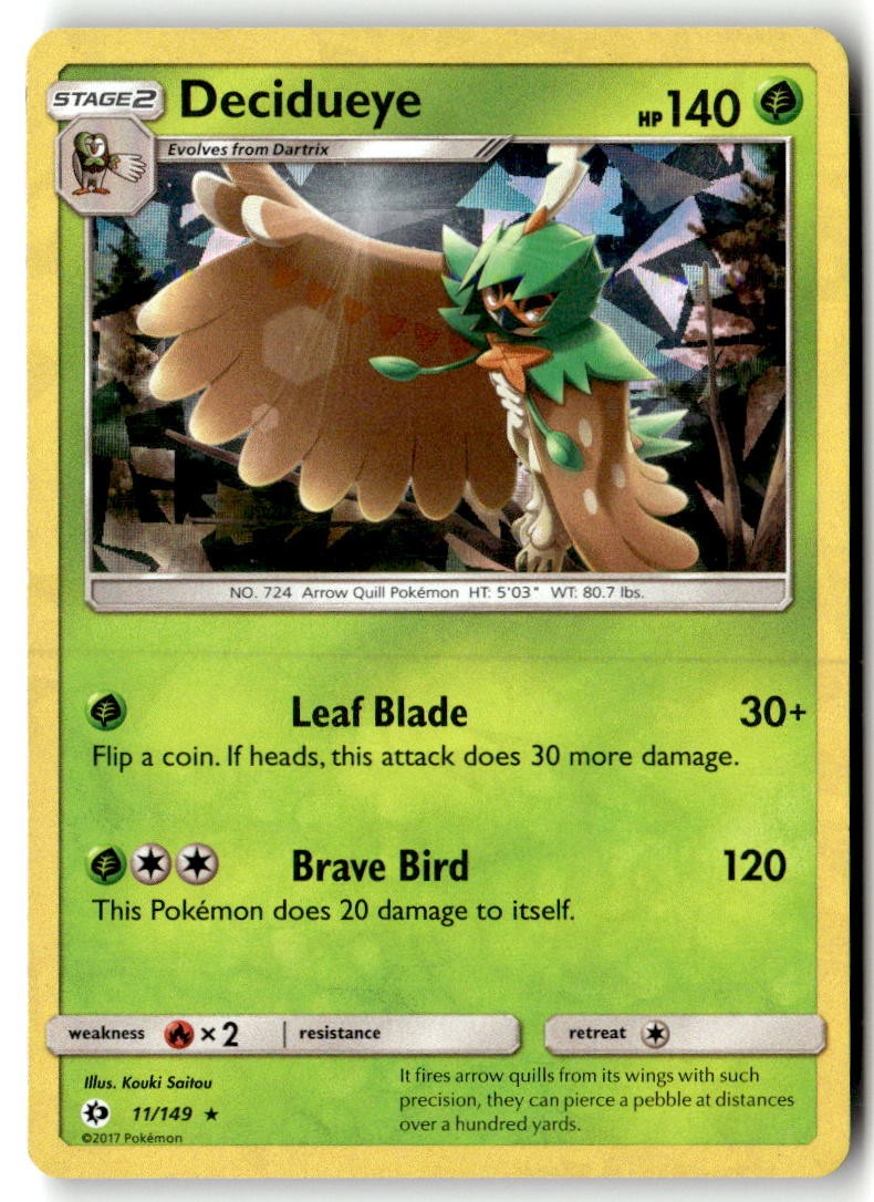 Decidueye (Cracked Ice Holo) 011/149 Holofoil – PR – PTCG – LP