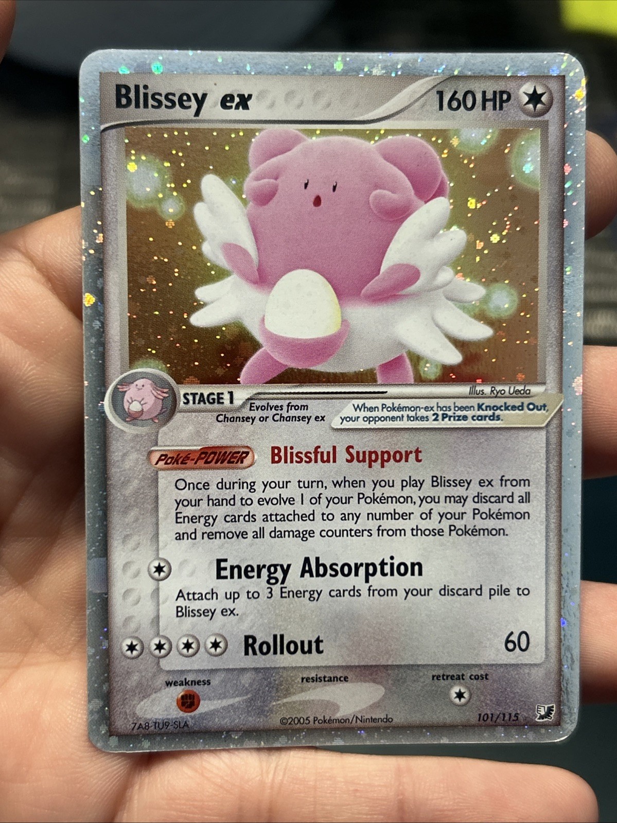 Pokemon TCG Blissey ex 101/115 EX Unseen Forces 2005 Holo Rare- LP