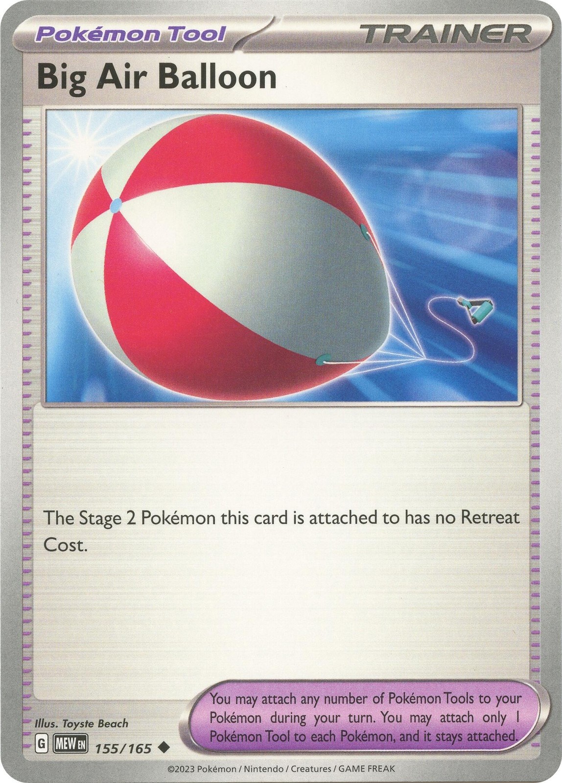 Big Air Balloon 155/165-SV: Scarlet & Violet 151 Pokemon Uncommon NM