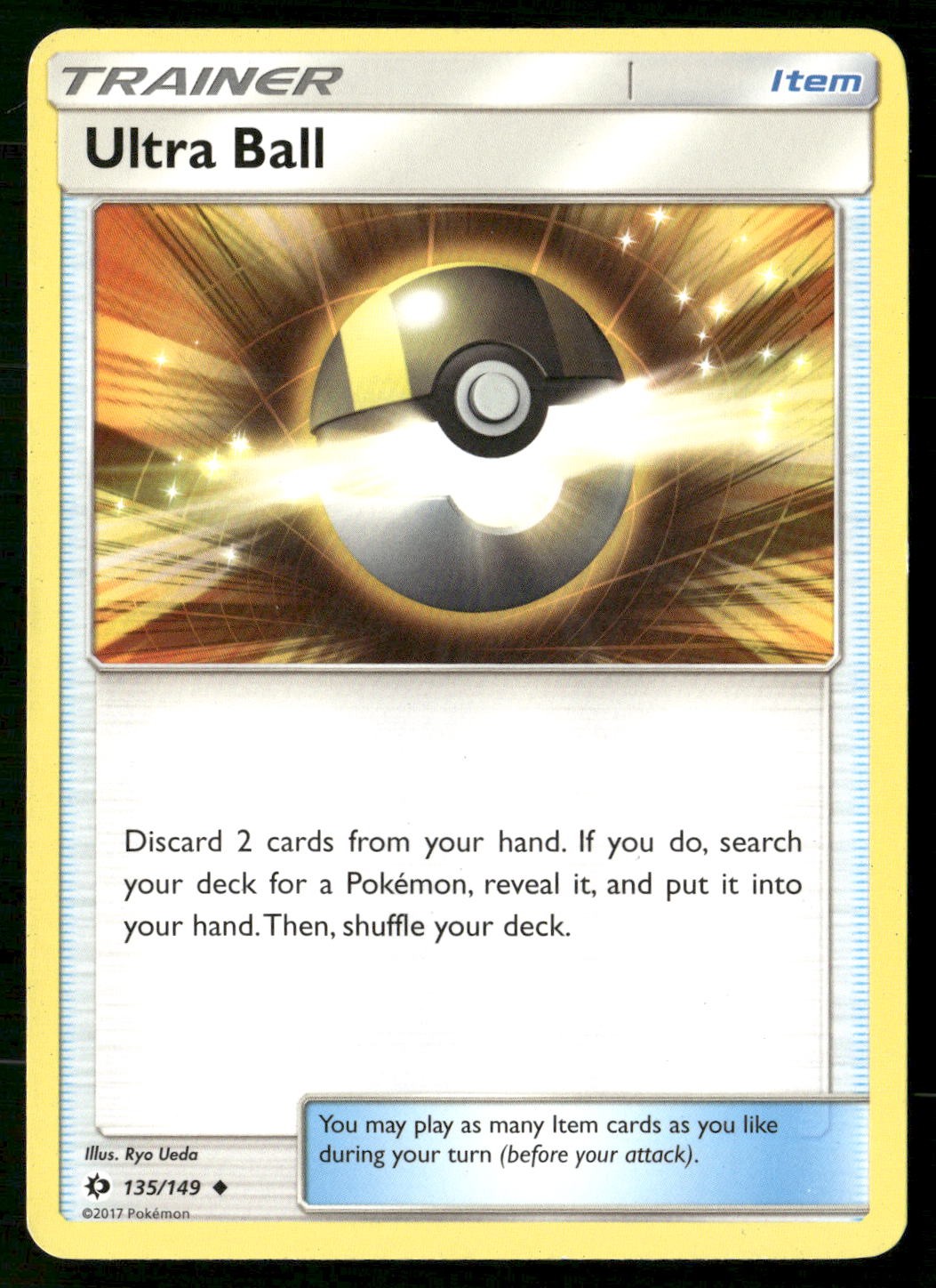 Ultra Ball 135/149 Uncommon SM Base Set Pokemon Damaged