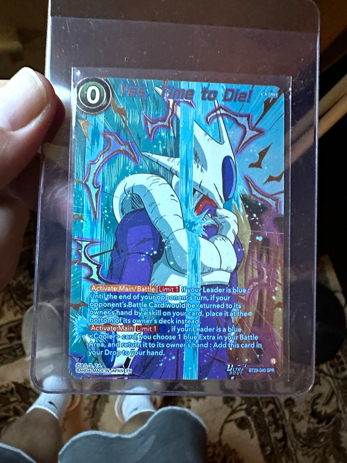 Bandai Cooler “Yes! Time to Die!” BT29-040 SPR Foil ENG Blue Alt Art