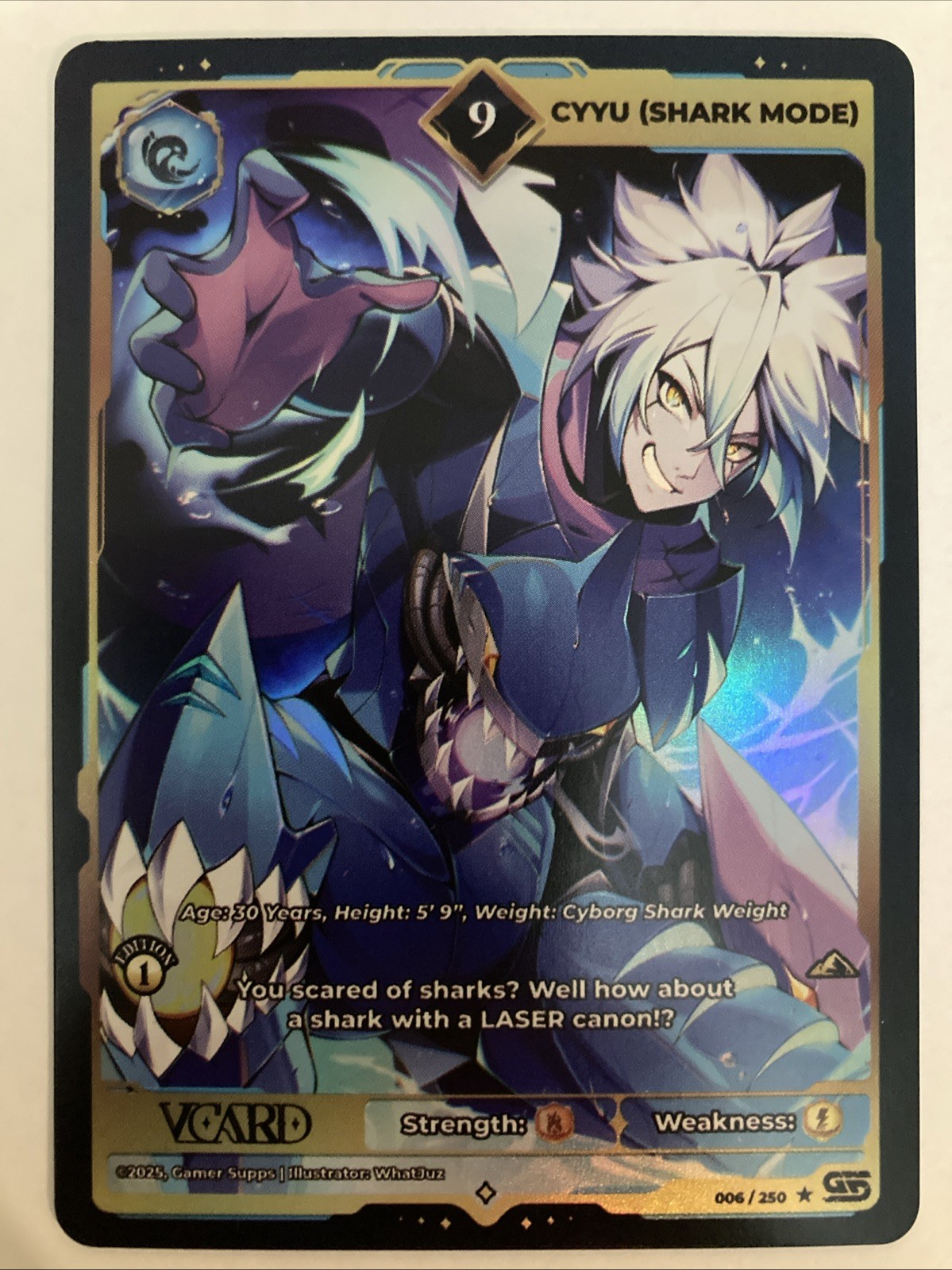 VCard Awakened Worlds 1st Edition R Power 9 – CyYu (Shark Mode) 006/250
