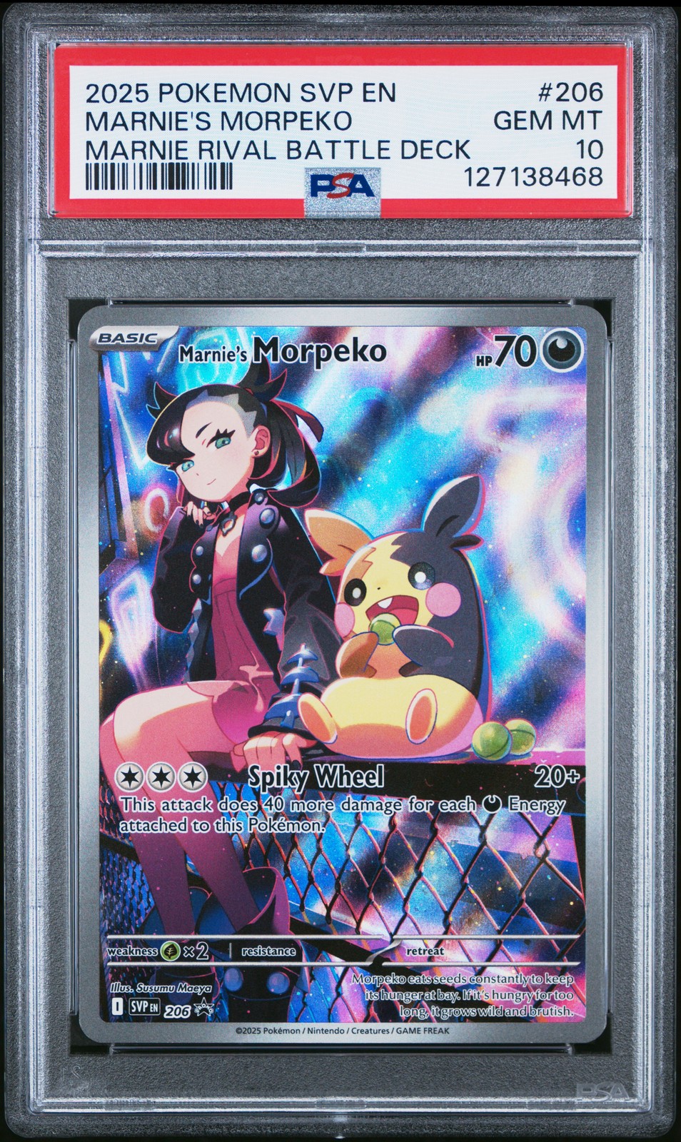 2025 POKEMON SVP EN-SV BLACK STAR PROMO #206 MARNIE’S MORPEKO PSA 10