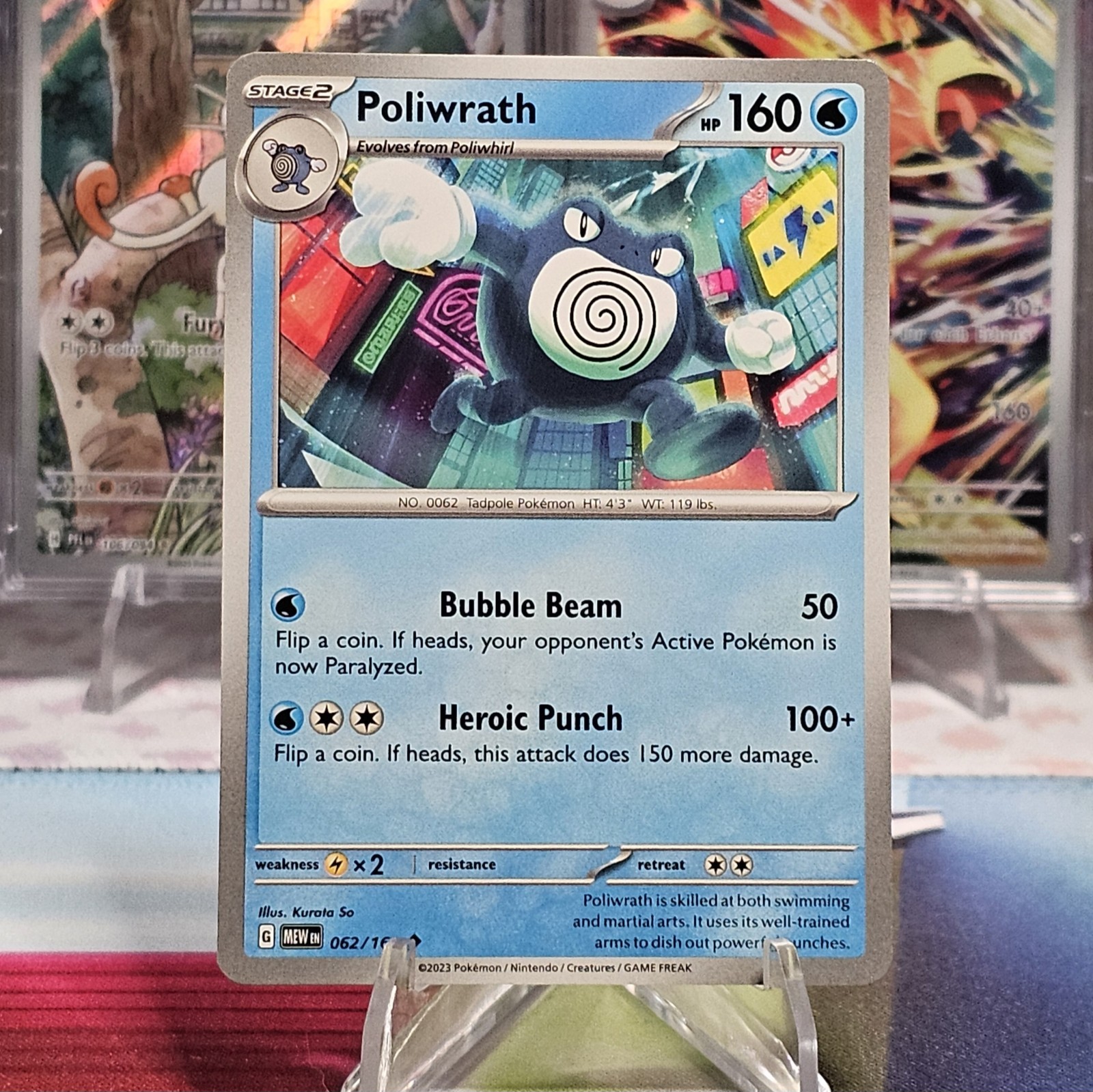 Poliwrath 062/165 Non-Holo Scarlet & Violet 151 Pokemon TCG NM/M