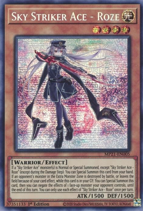 YUGIOH: 1x Sky Striker Ace – Roze Prismatic Secret Rare MP21 NM