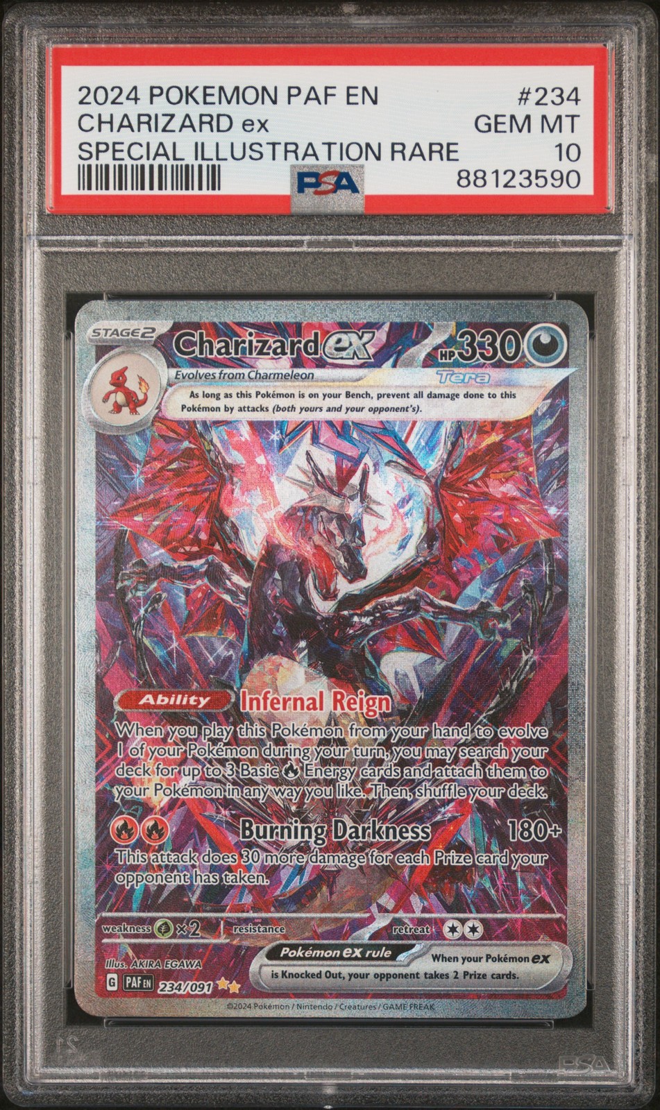Charizard EX 234/091 Special Illustration Rare Paldean Fates Pokemon PSA 10