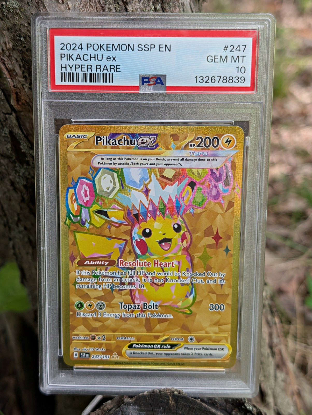 Pokemon TCG Pikachu ex Surging Sparks EN Hyper Rare Holo 247/191 PSA 10