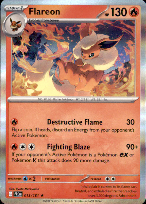 Flareon Holo Rare SV: Prismatic Evolutions 013/131 NM Ryota Murayama 2025
