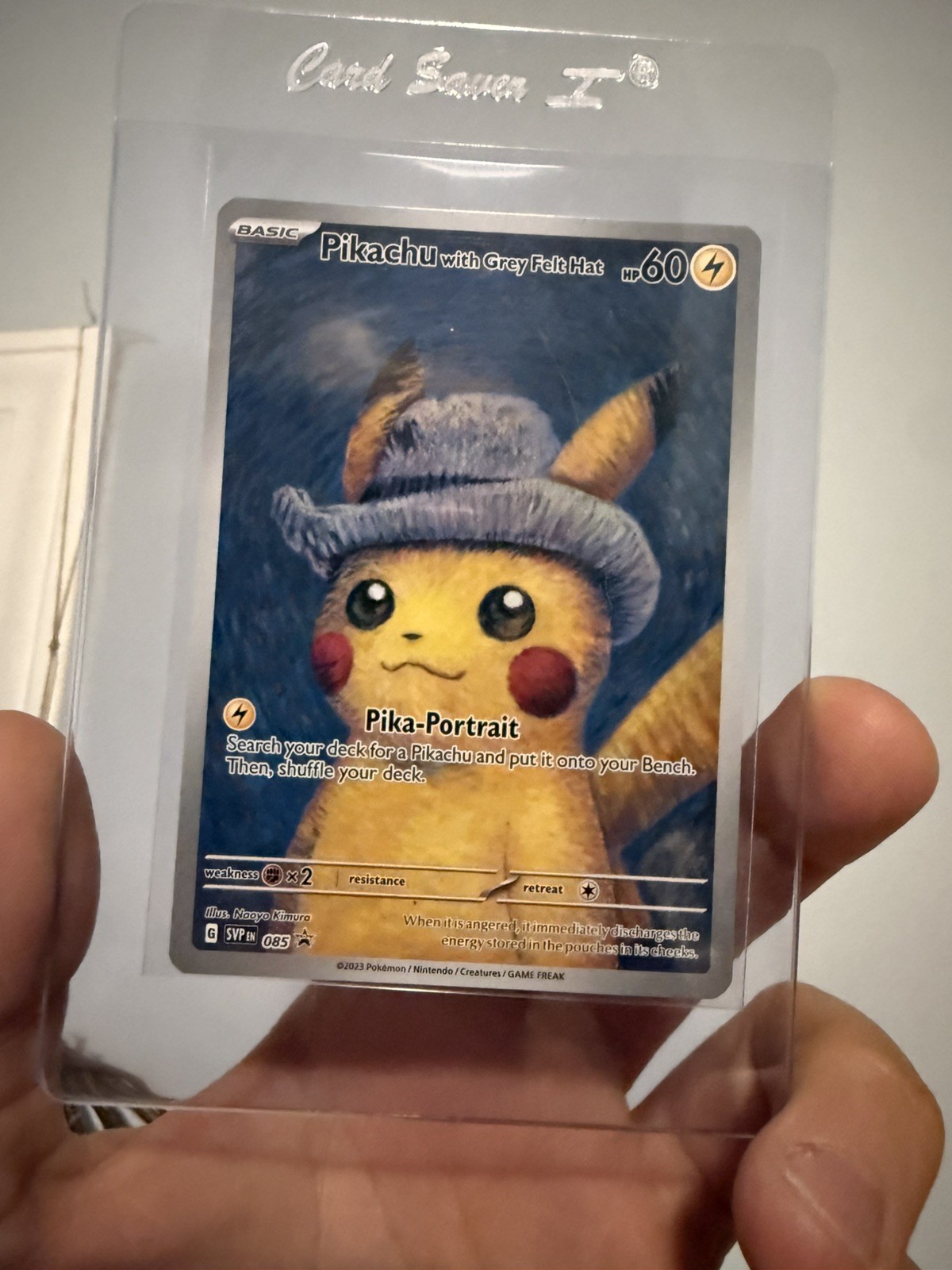 2023 Pokemon SV Black Star Promos Pikachu Van Gogh Grey Felt Hat 2023 #085