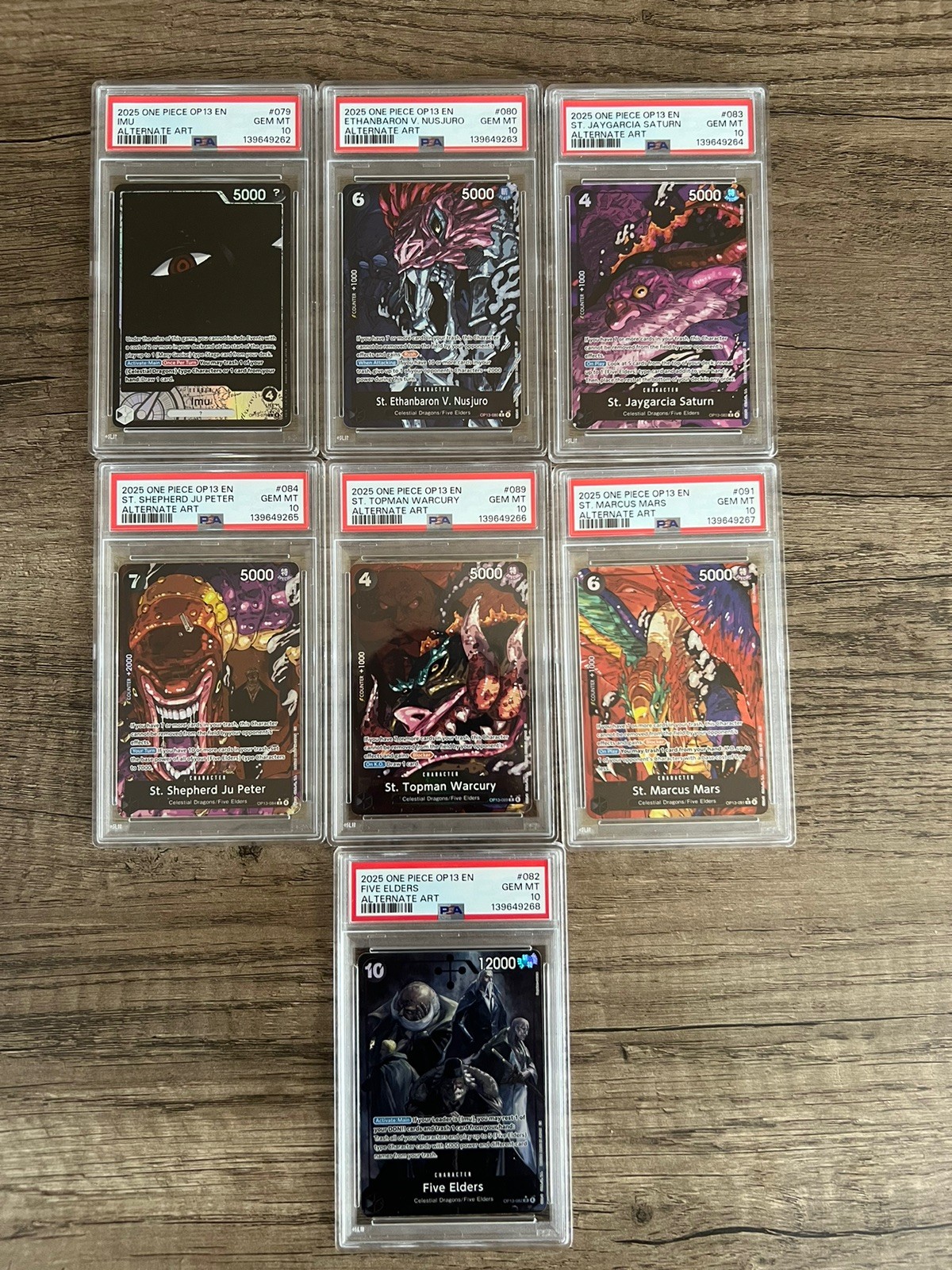 One Piece Carrying On His Will Sequential AA 5 Elders PSA 10 SET