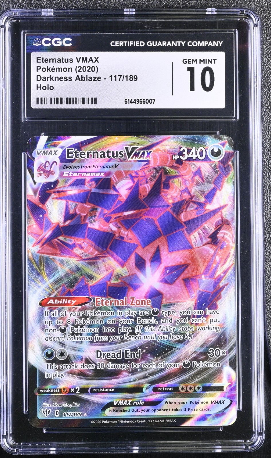 Eternatus VMAX 117/189 Darkness Ablaze CGC 10 Gem Mint 2020
