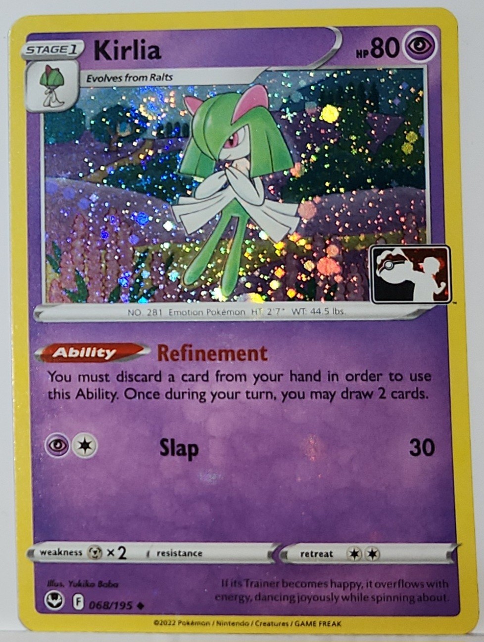 Swirl 🌀 Kirlia 068/195 Cosmos Holo Heavily Bleed Error Rare Pokémon TCG ✨️