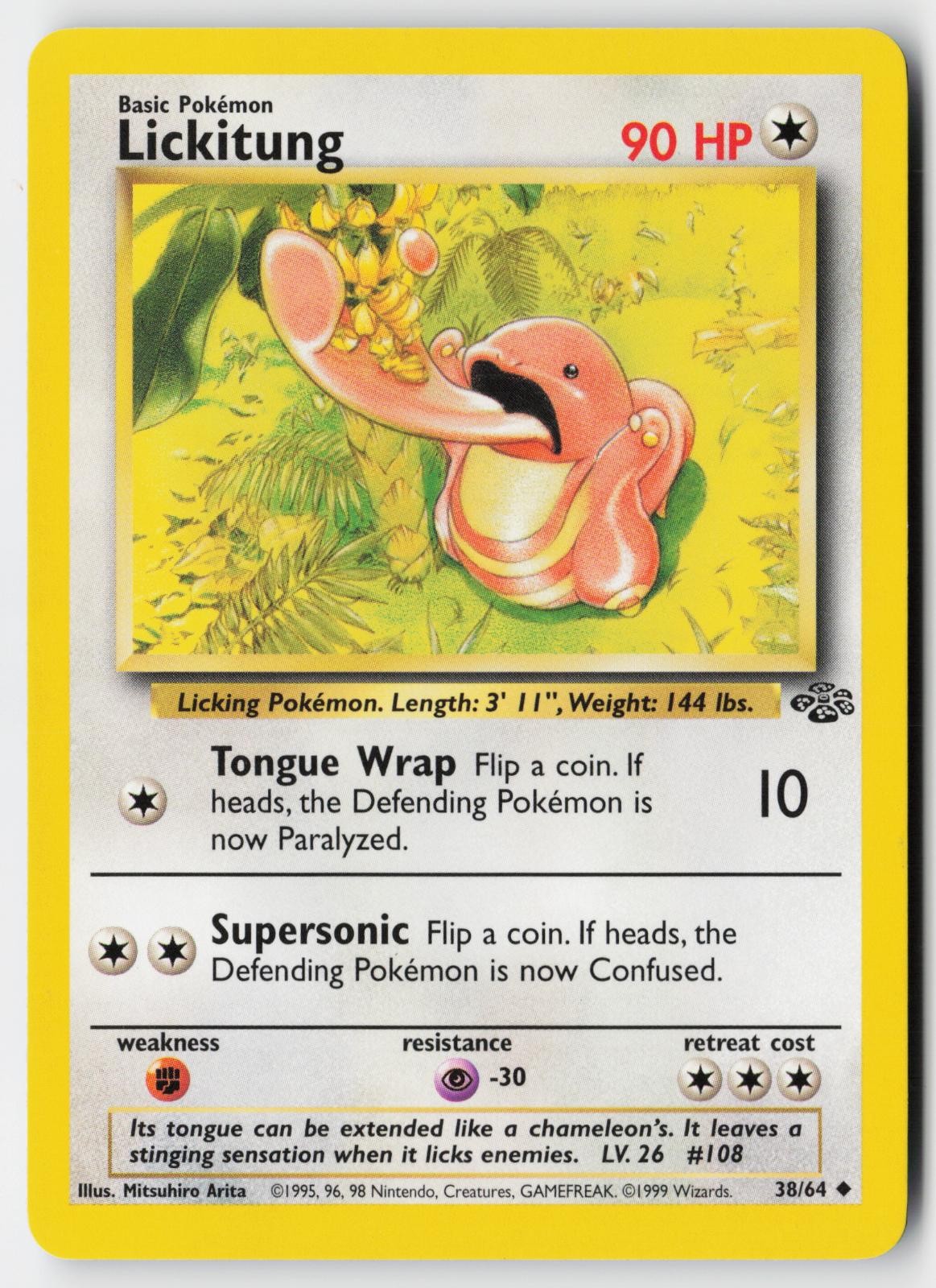 Pokemon Lickitung – 38/64 – Uncommon Jungle Unlimited LP