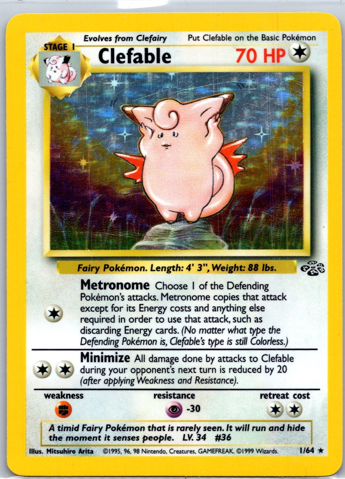 Clefable (1) Holo Rare Jungle 01/64 LP