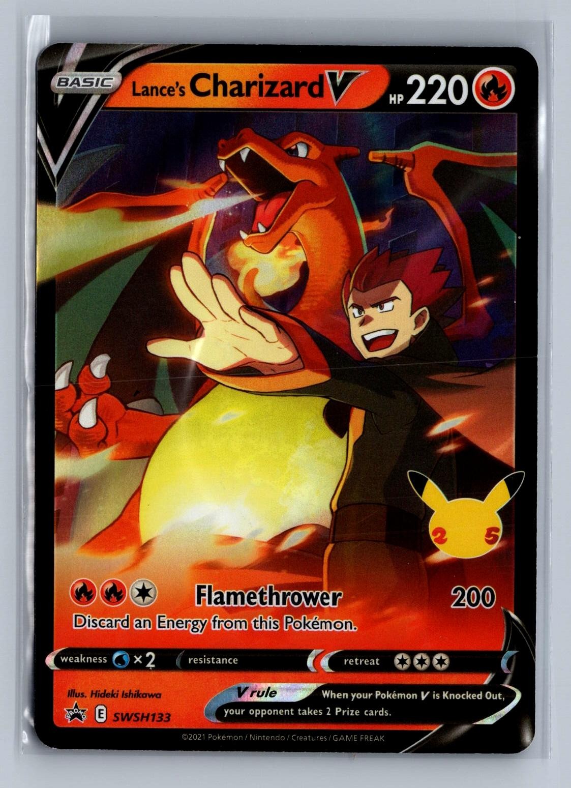 Lance’s Charizard V SWSH133 Holo Promo Sword & Shield Promo Pokemon NM/M
