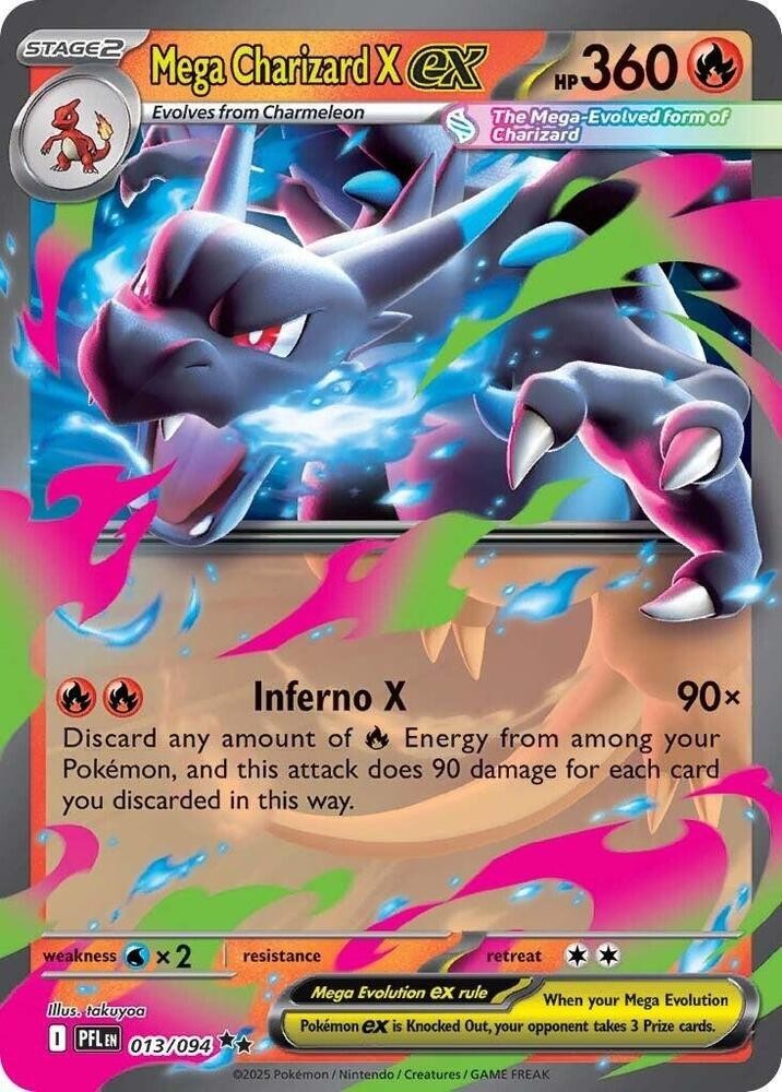 Mega Charizard X ex – 013/094 – ME02: Phantasmal Flames (PFL) – NM