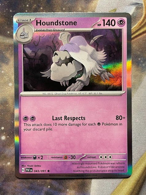 Pokémon TCG Houndstone 043/091 Paldean Fates Holo Rare