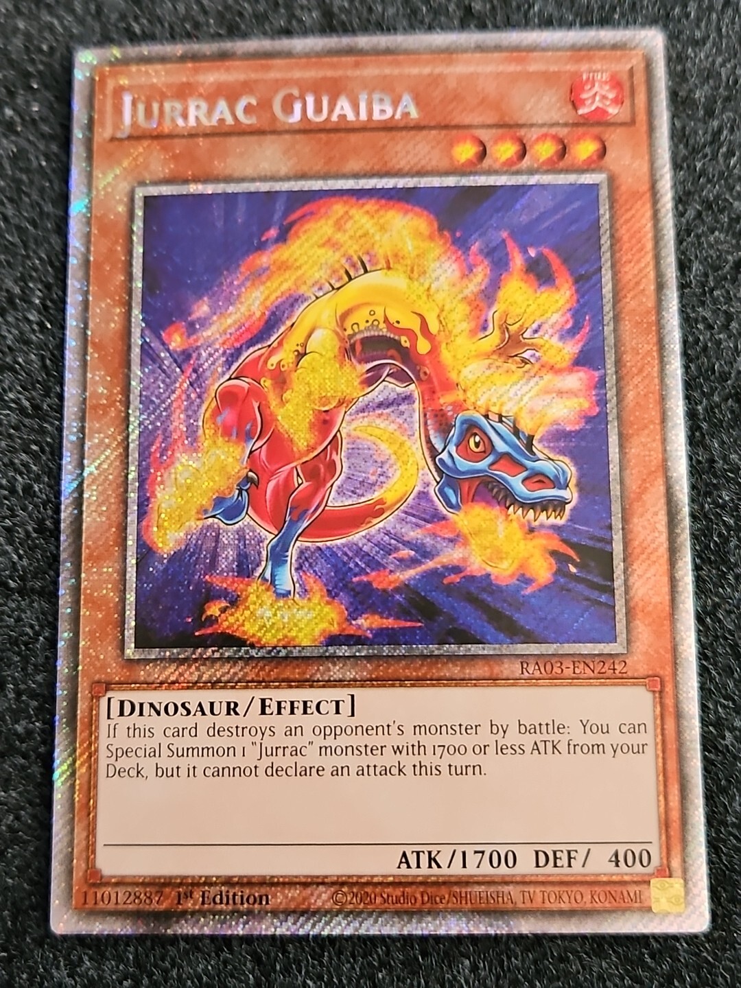 Jurrac Guaiba RA03-EN242 – Platinum Secret Rare – NM – In Hand