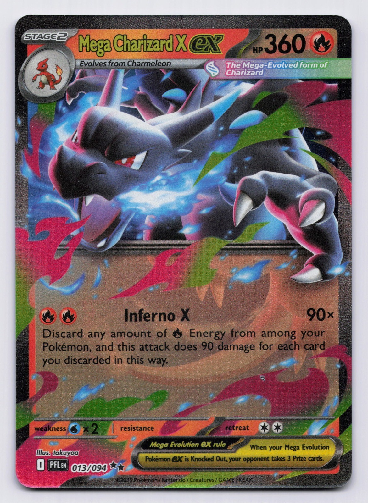 Mega Charizard X ex Holo Double Rare ME02: Phantasmal Flames 013/094 NM