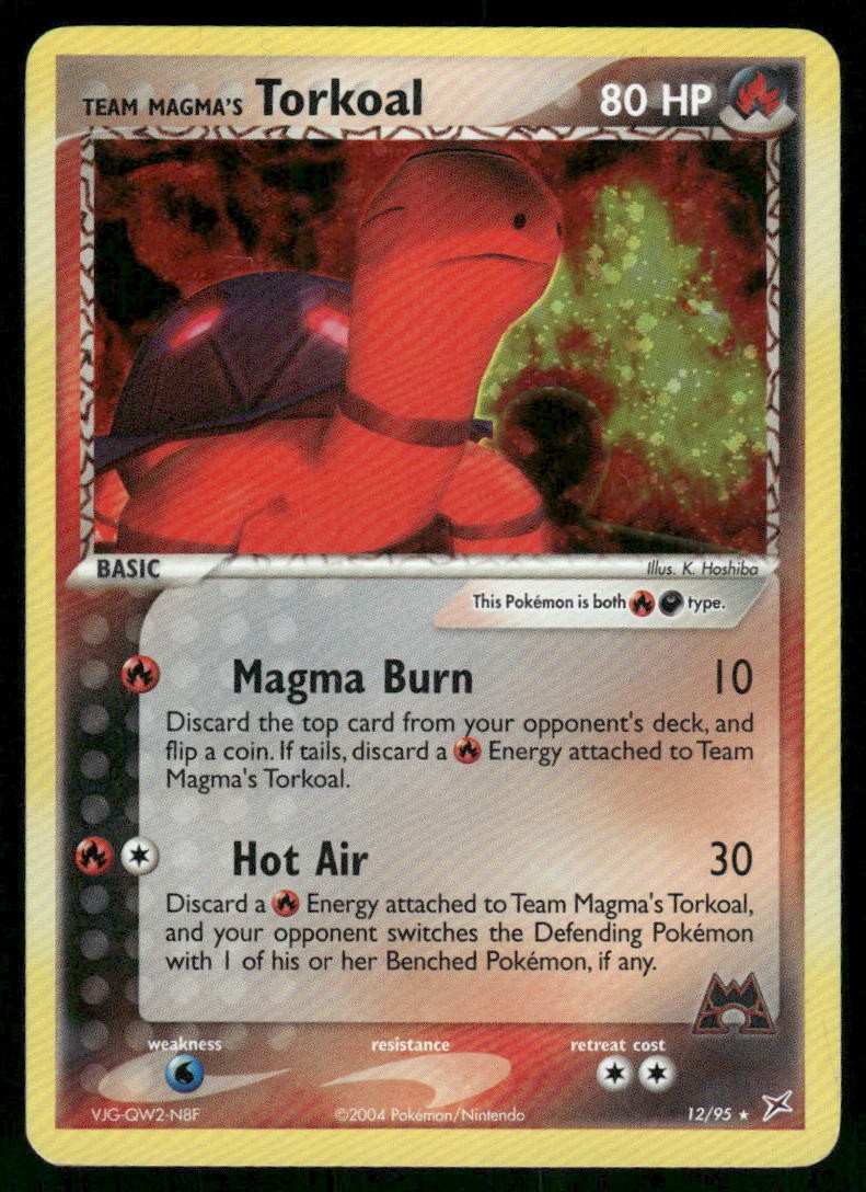 2004 Team Magma’s Torkoal 12/95 Holo Rare Holo NM Team Magma vs Team Aqua