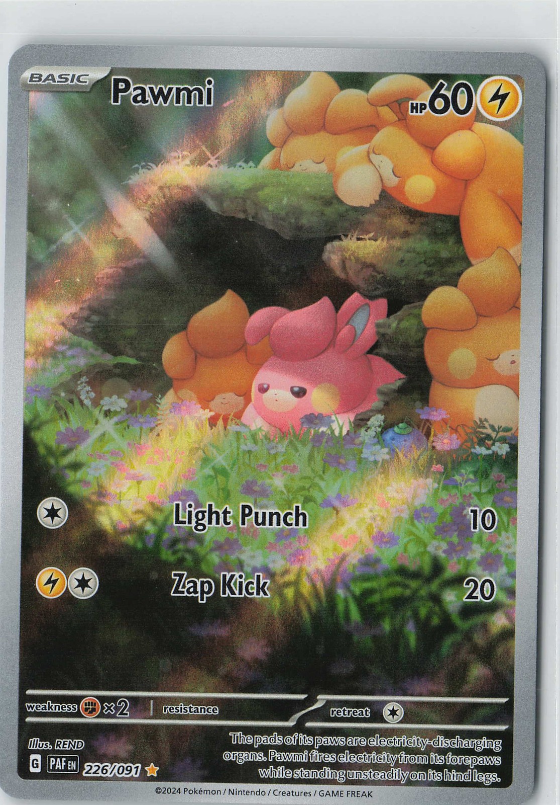 Pawmi – Illustration Rare SV: Paldean Fates 226/091 NM Holo