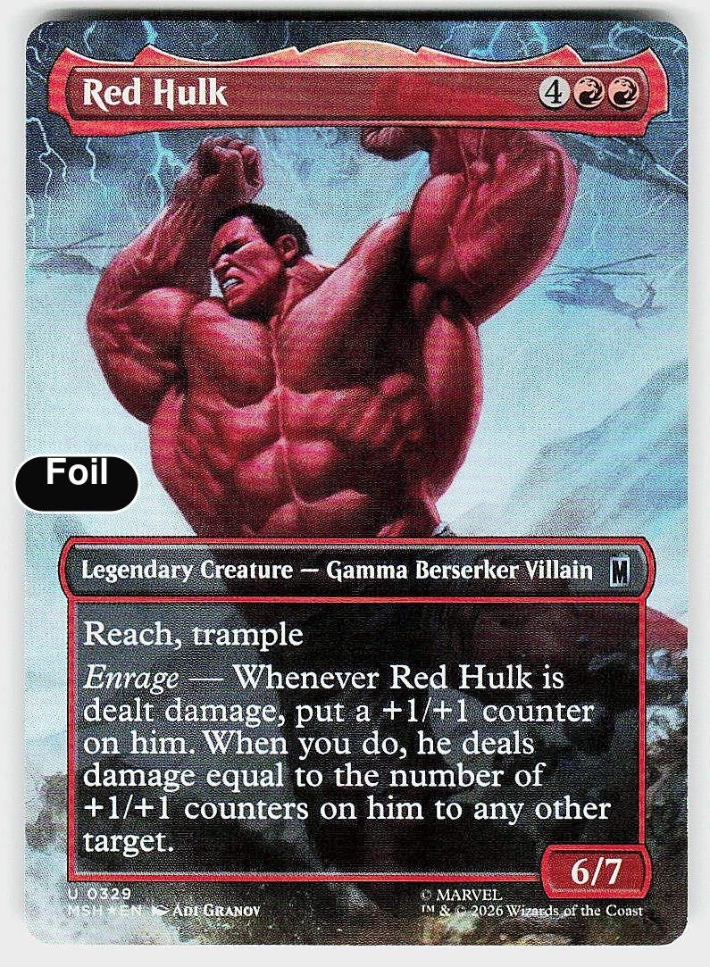 Red Hulk (Borderless) Foil Marvel Super Heroes 329 NM