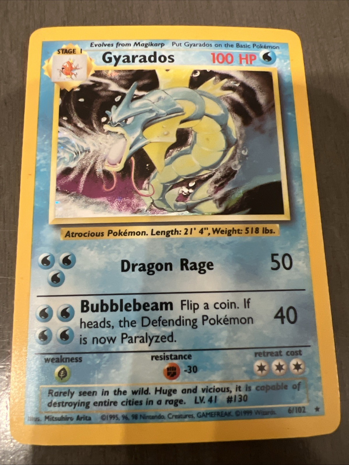 Gyarados 6/102 Base Set Holo Vintage Rare