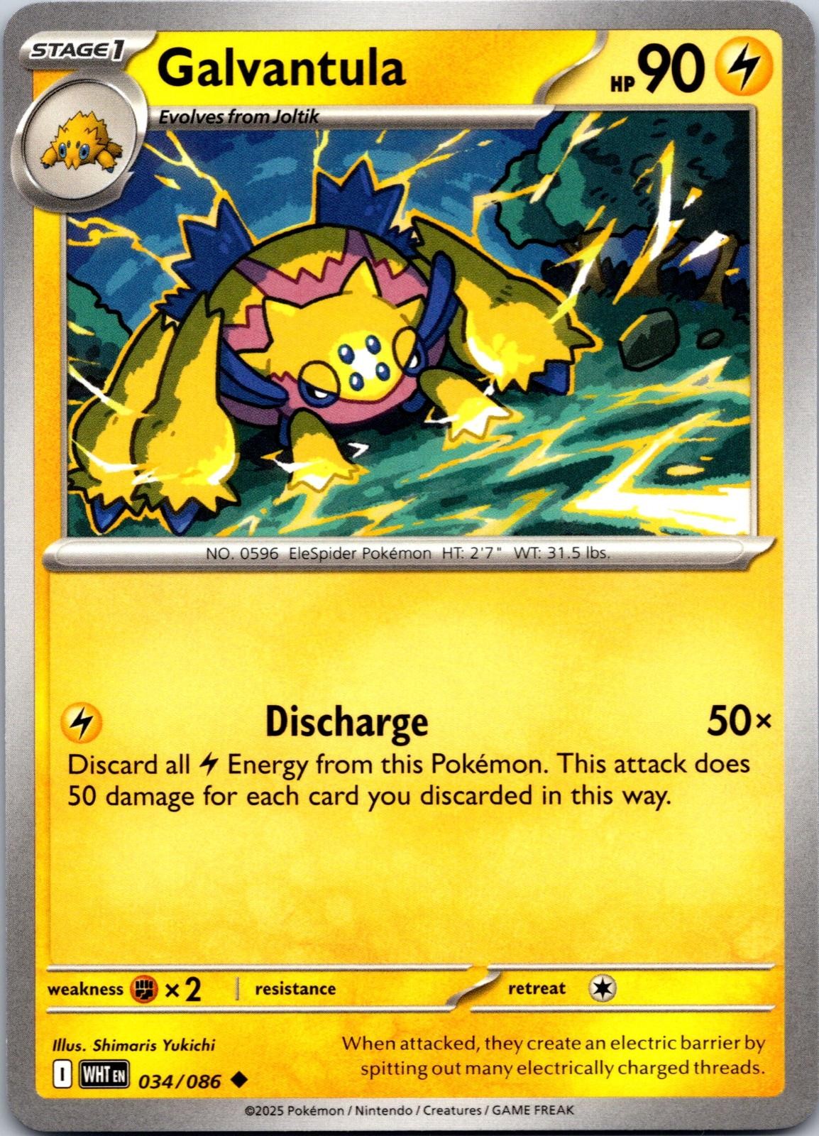 Galvantula 034/086 Uncommon White Flare Pokemon Near Mint