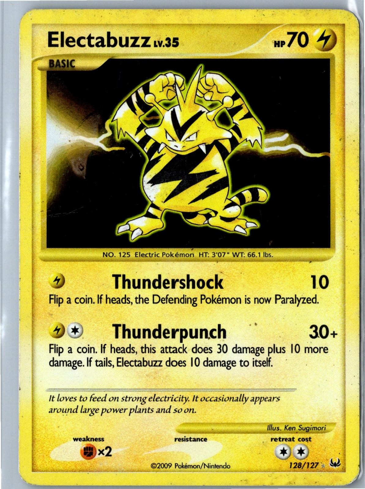 Electabuzz – 128/127 – Platinum – Secret Rare Holo – Damaged