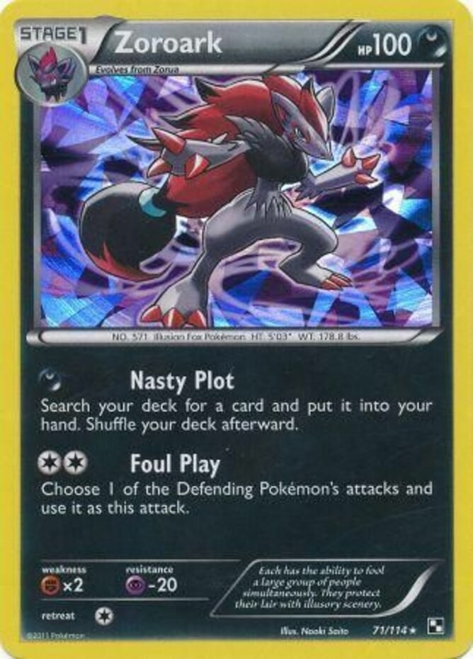 Damaged, English Pokemon Cracked Ice Holo Zoroark – 71/114 – Cracked Ice Holo Ra