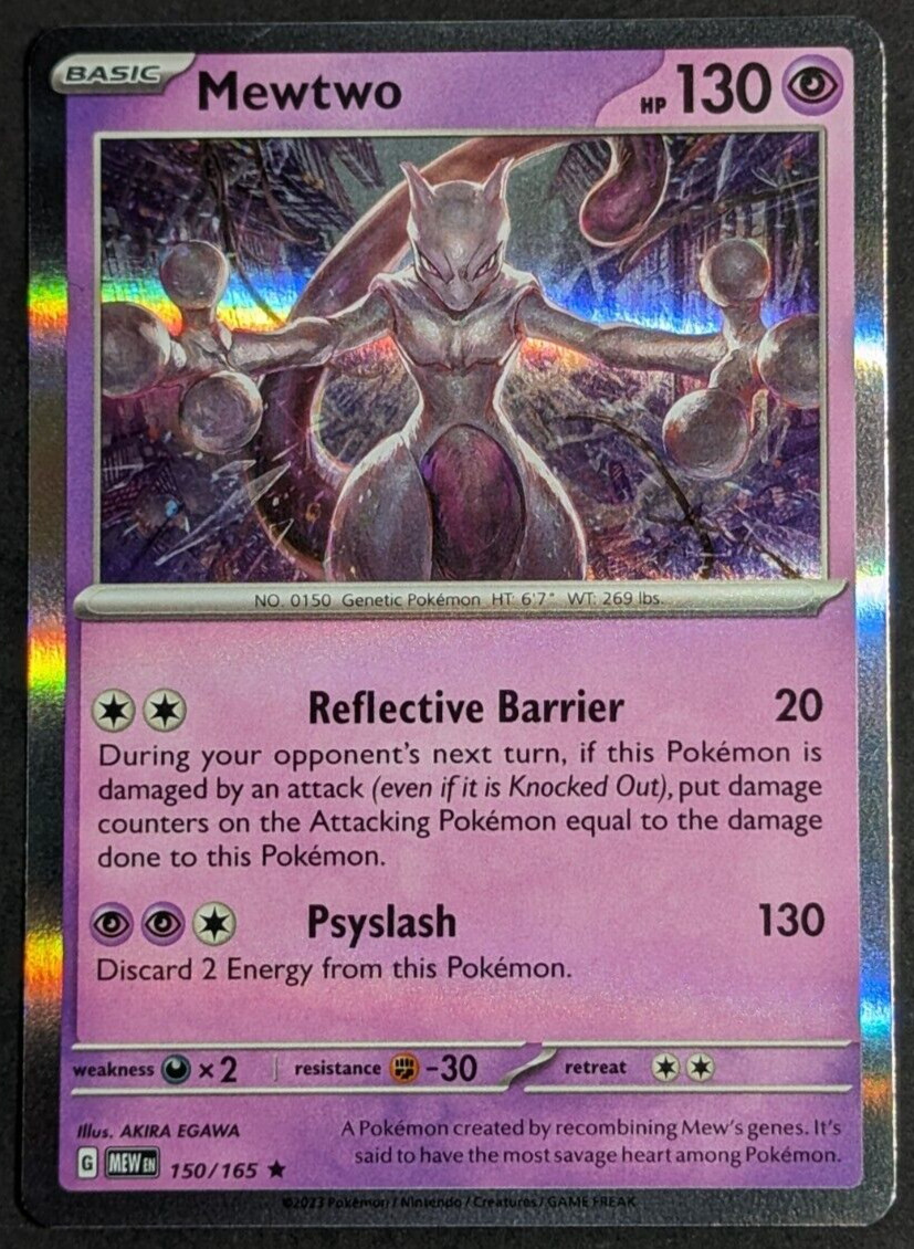 Mewtwo Holo NM 150/165 Scarlet & Violet 151 Pokemon Card