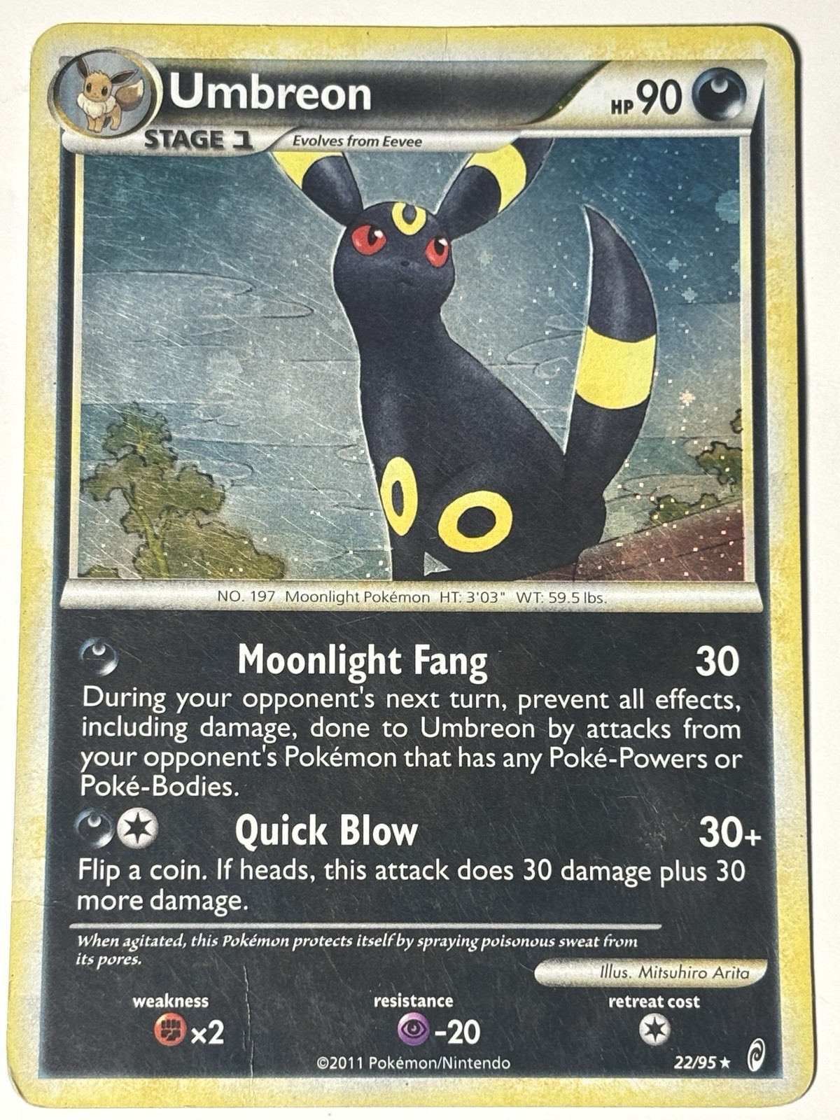 Umbreon 22/95 Holo Rare Call of Legends Pokemon Card