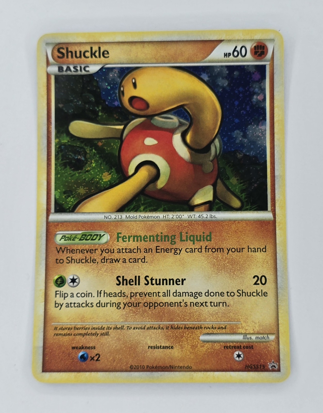 Shuckle HGSS15 HGSS Promo Holo Basic Pokemon TCG Card HP 60 English