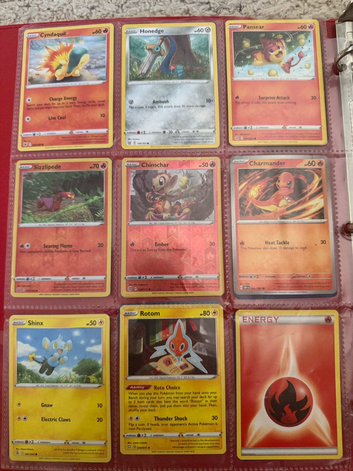 pokemon cards-Fire, grass, electric, poison, fairy, earth, water, dragon, more p