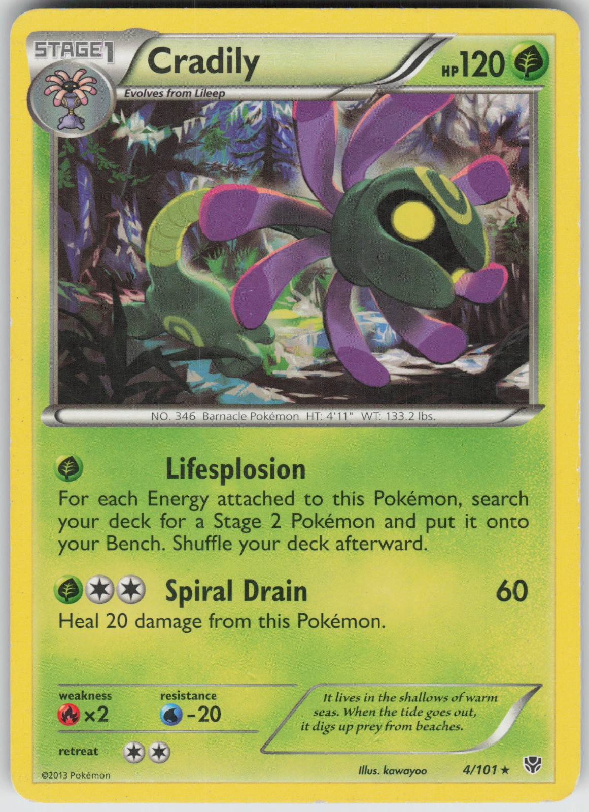 Cradily Rare Plasma Blast 4/101 MP