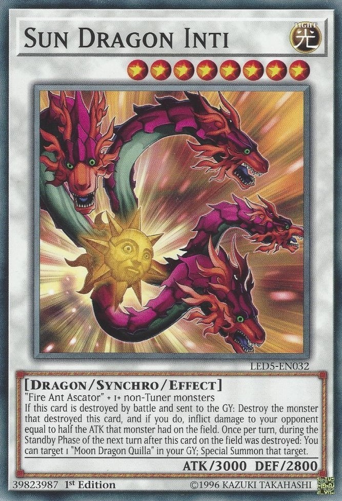 Sun Dragon Inti – LED5-EN032 – Common – 1st Edition – Near Mint