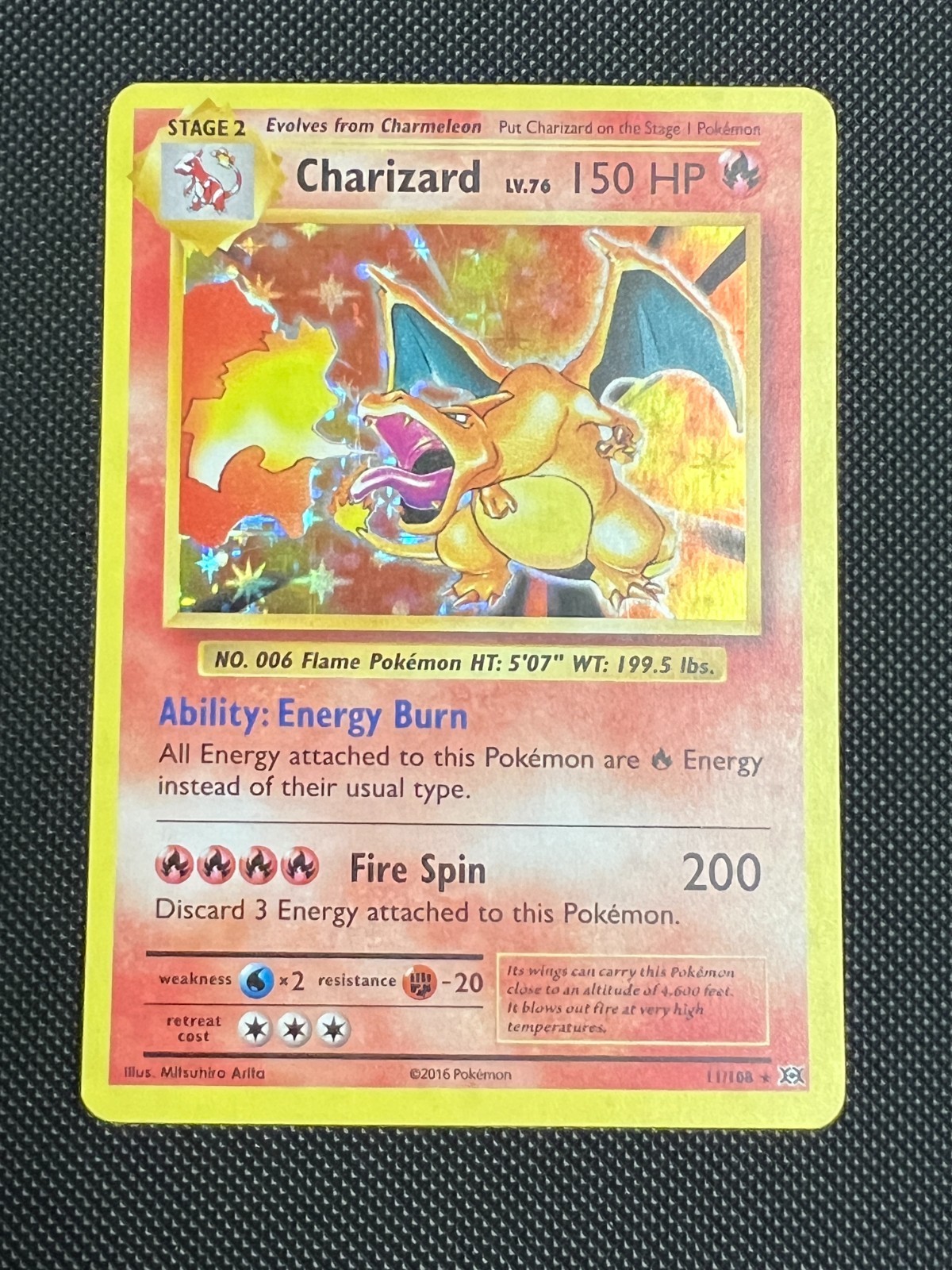 Pokemon TCG Charizard Holo Rare Evolutions 11/108 150 HP English 2016