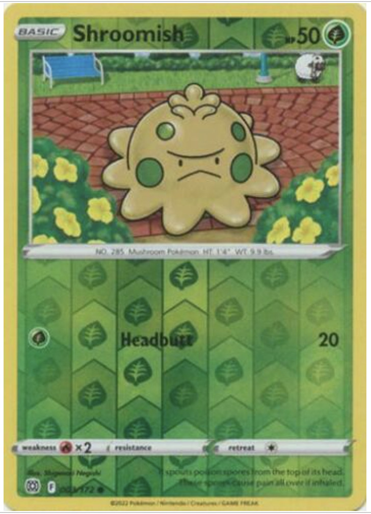 Pokemon – Shroomish – 003/172 – Reverse Holo – Brilliant Stars – New