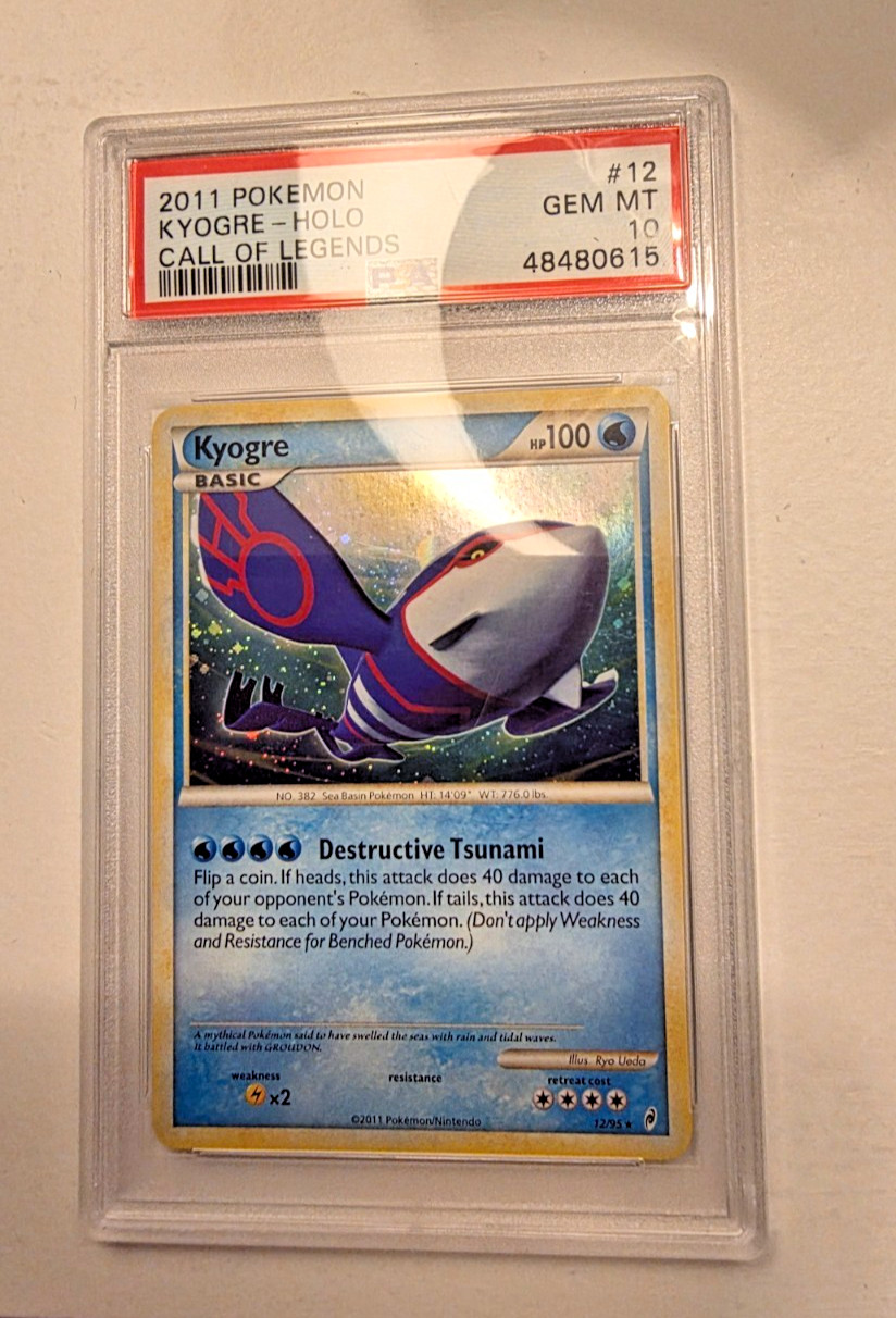 2011 POKEMON CALL OF LEGENDS #12 KYOGRE-HOLO Scarce PSA 10. LOW POP of 15!