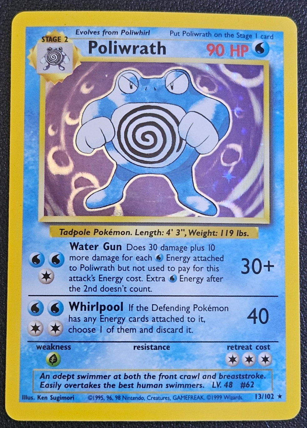 Poliwrath 013/102 Base Set Holo Vintage MP+