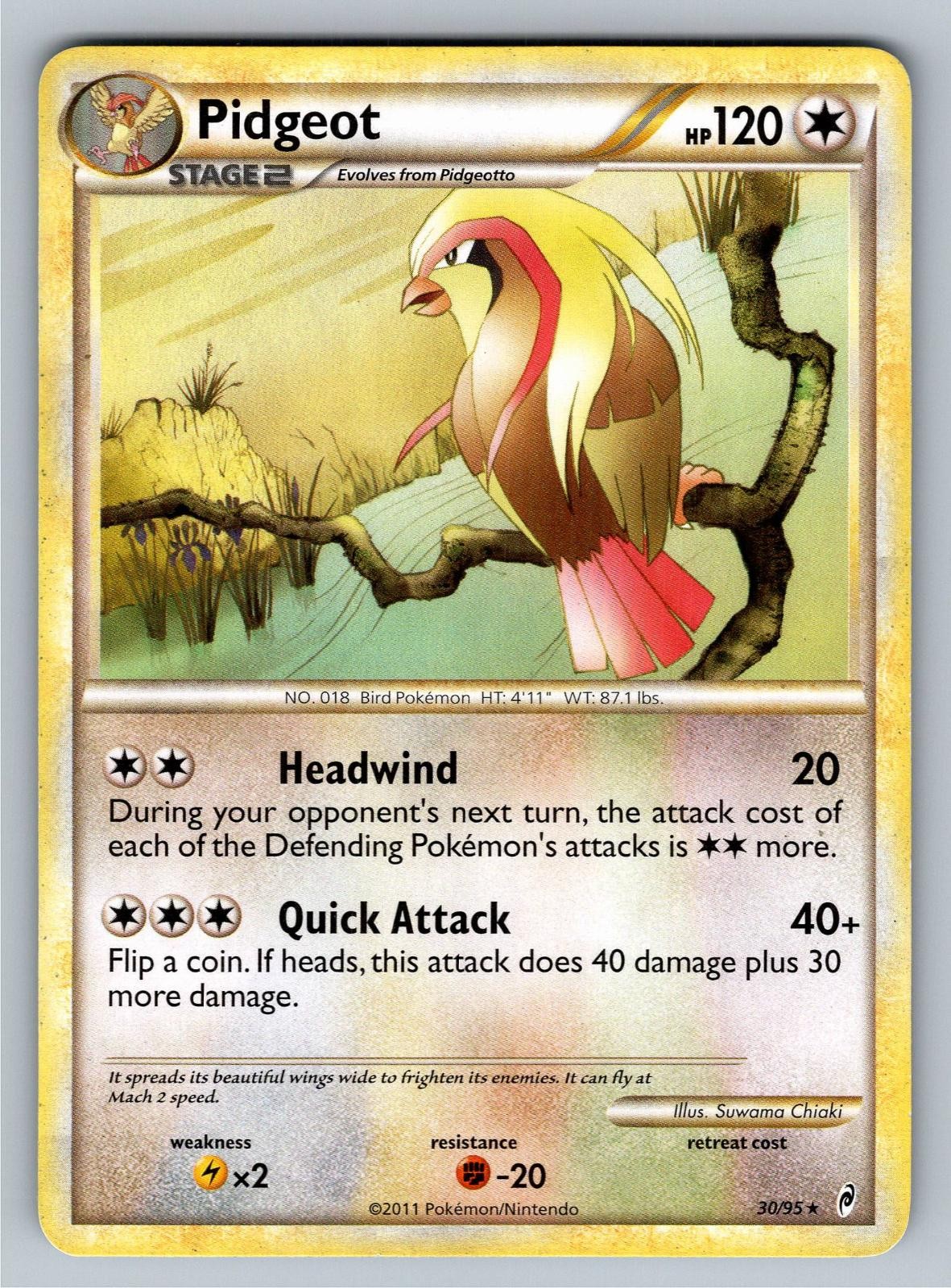 Pidgeot 30/95 Rare Call of Legends Pokemon Lightly Played