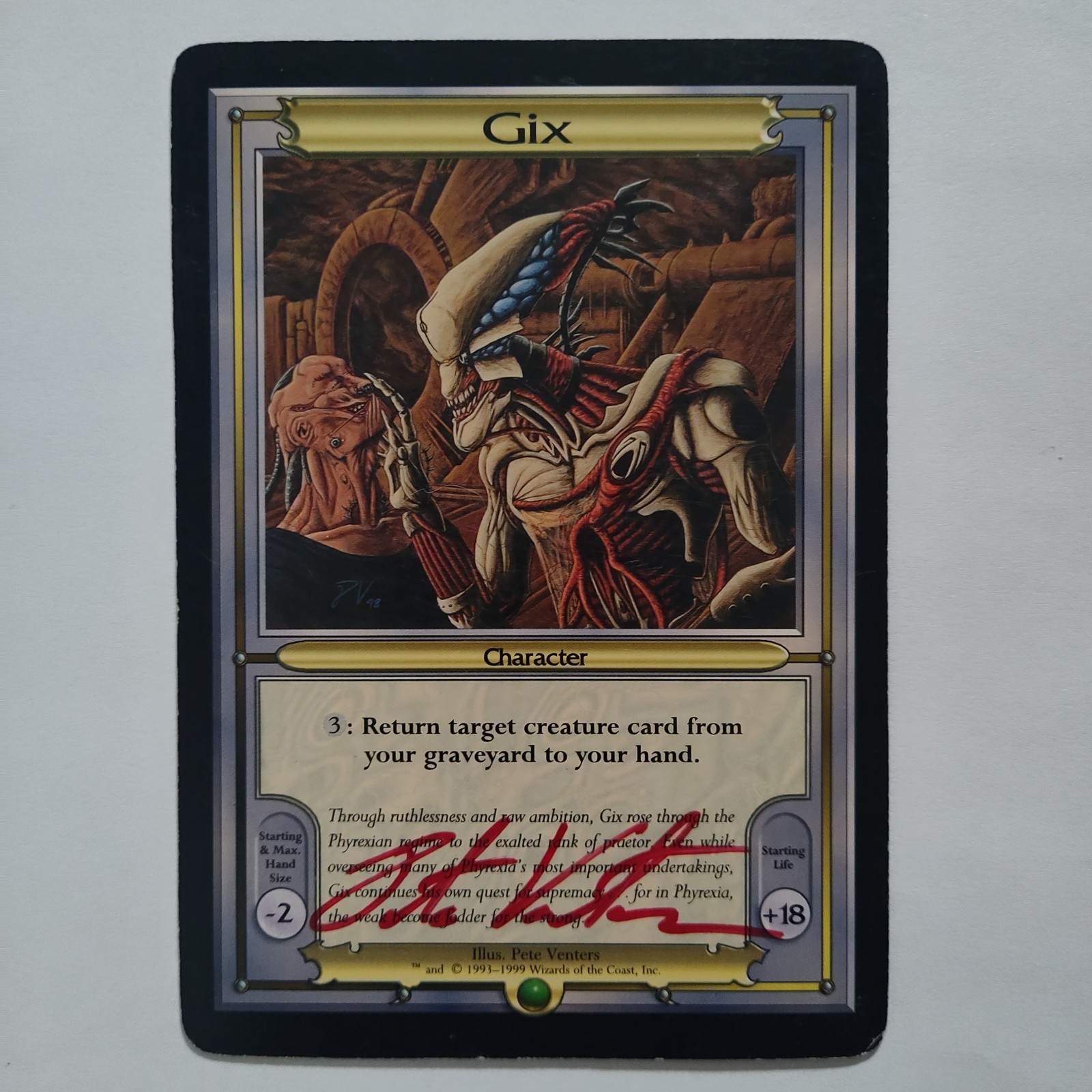MTG Gix (Oversized) Vanguard – Signed by Artist Pete Venters (Red)