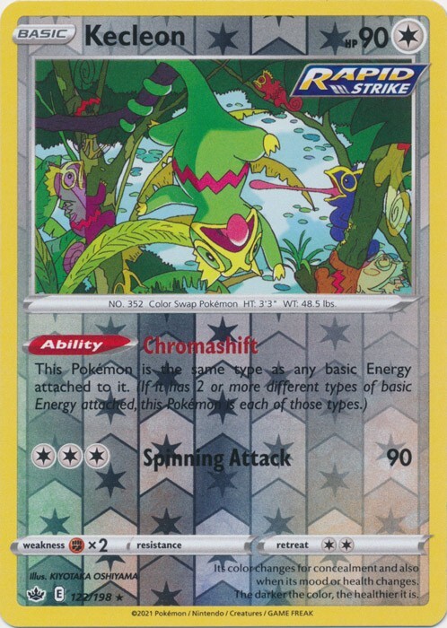 Reverse Holo Kecleon 122/198 Rare Chilling Reign Pokemon TCG
