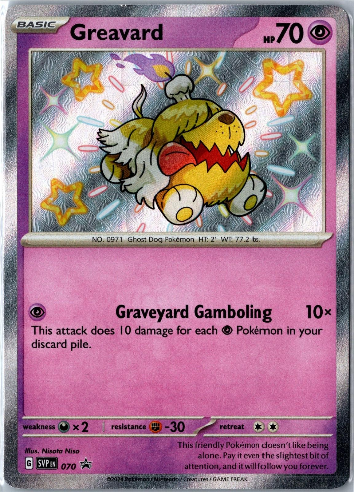Pokemon Card – Greavard Scarlet & Violet Promo 070 Promo Holo Lightly Played