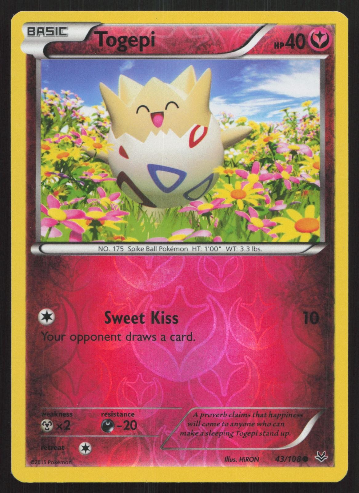 Togepi 43/108 Common Roaring Skies Pokemon Reverse Holo LP